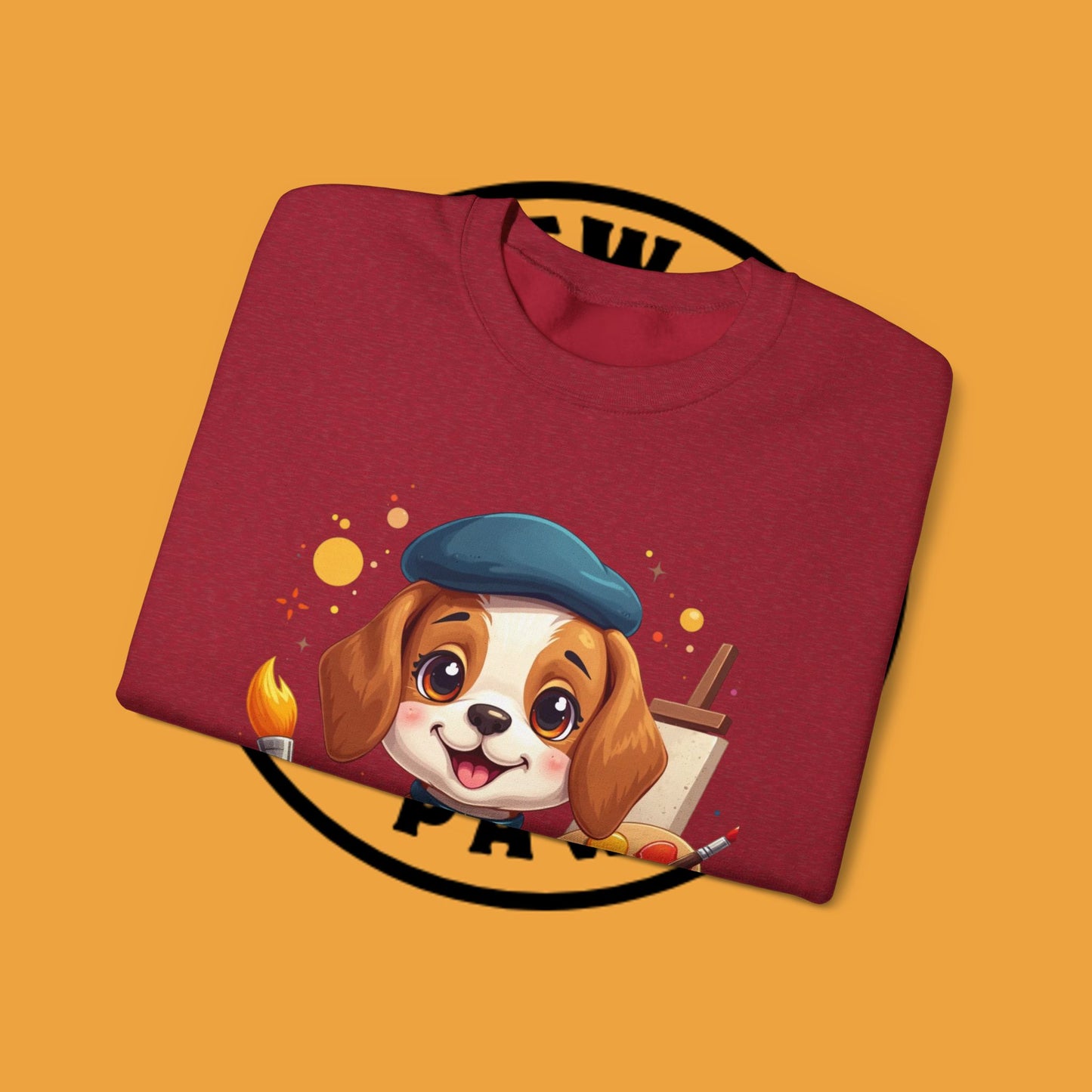 Dog Lover Crewneck Sweatshirt - Beagle Artista π¨ ARTIST BEAGLE SWEATSHIRT - UNLEASH YOUR CREATIVITY! π¨
