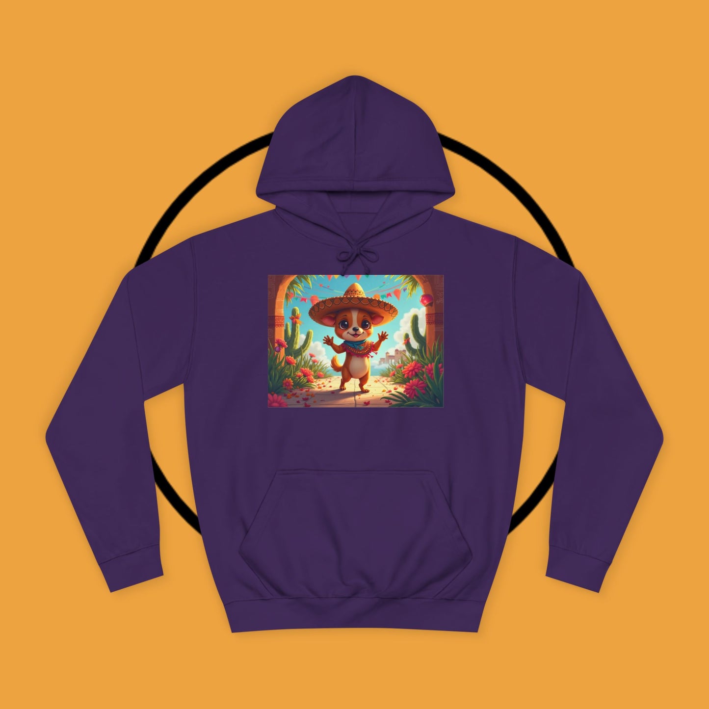 "Mexican Sombrero Chihuahua Hoodie | Fiesta Dog Celebration Wear | Authentic México Desert Art | Cinco de Mayo Gift"