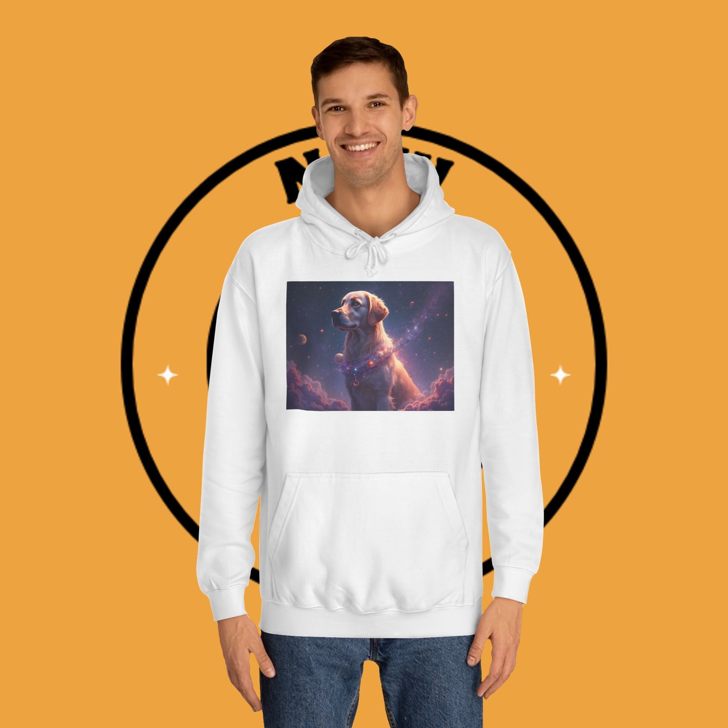 Starry Night Golden Retriever Hoodie: Cosmic Comfort for Dog Lovers - Unisex Hoodies