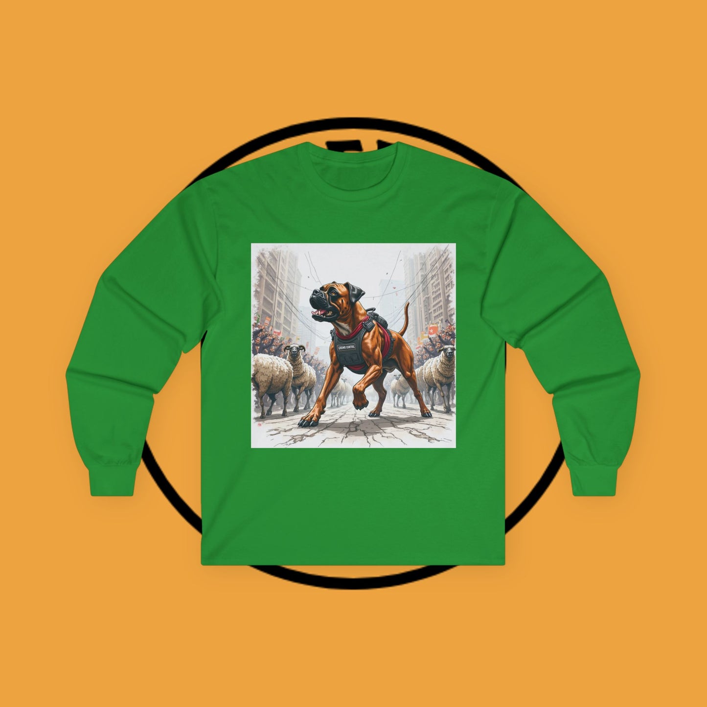 Crowd Control Dog Long Sleeve Tee - Tactical K9 Urban Sheep Herding Shirt