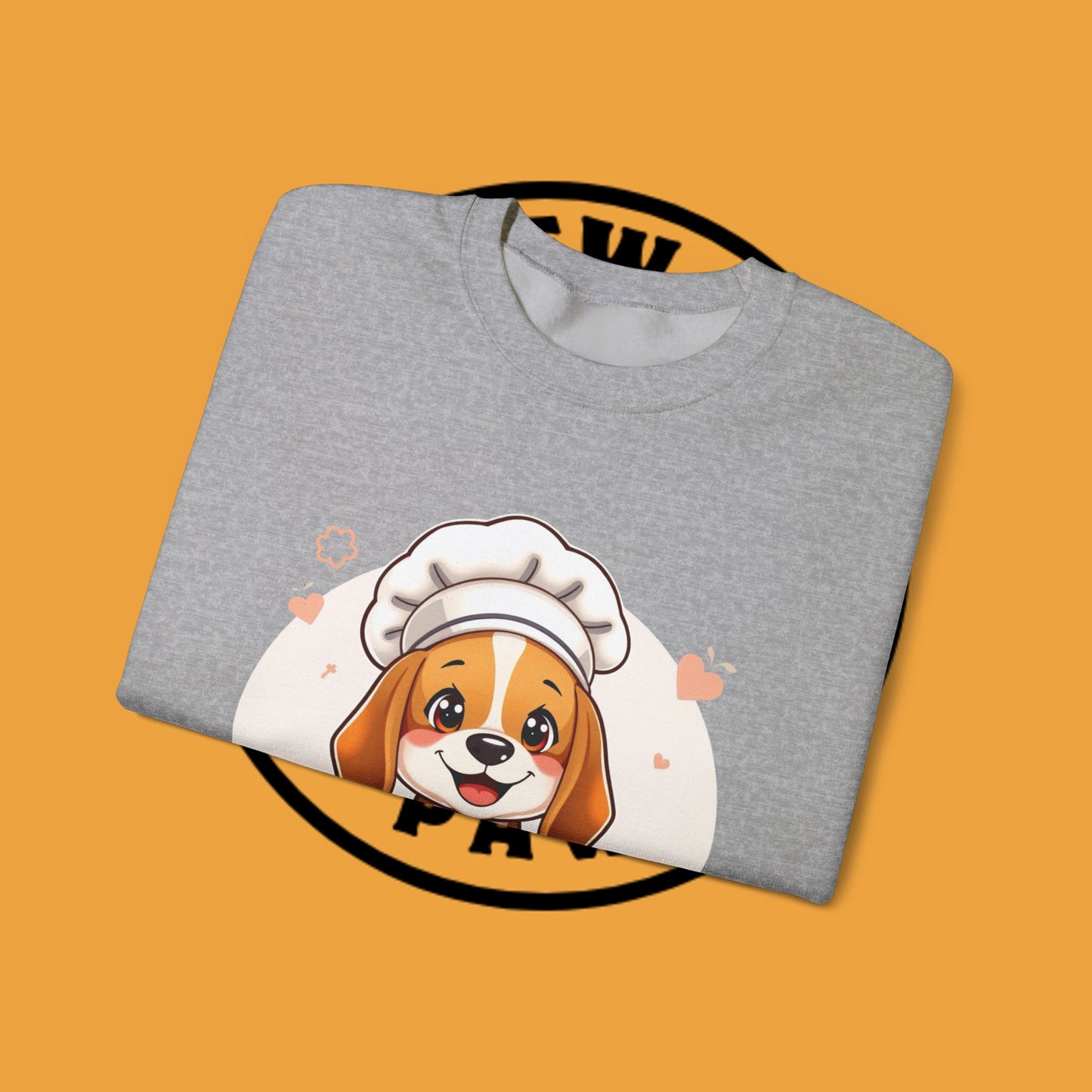 Chef Dog Crewneck Sweatshirt - Kawaii Beagle Design with Chef Hat