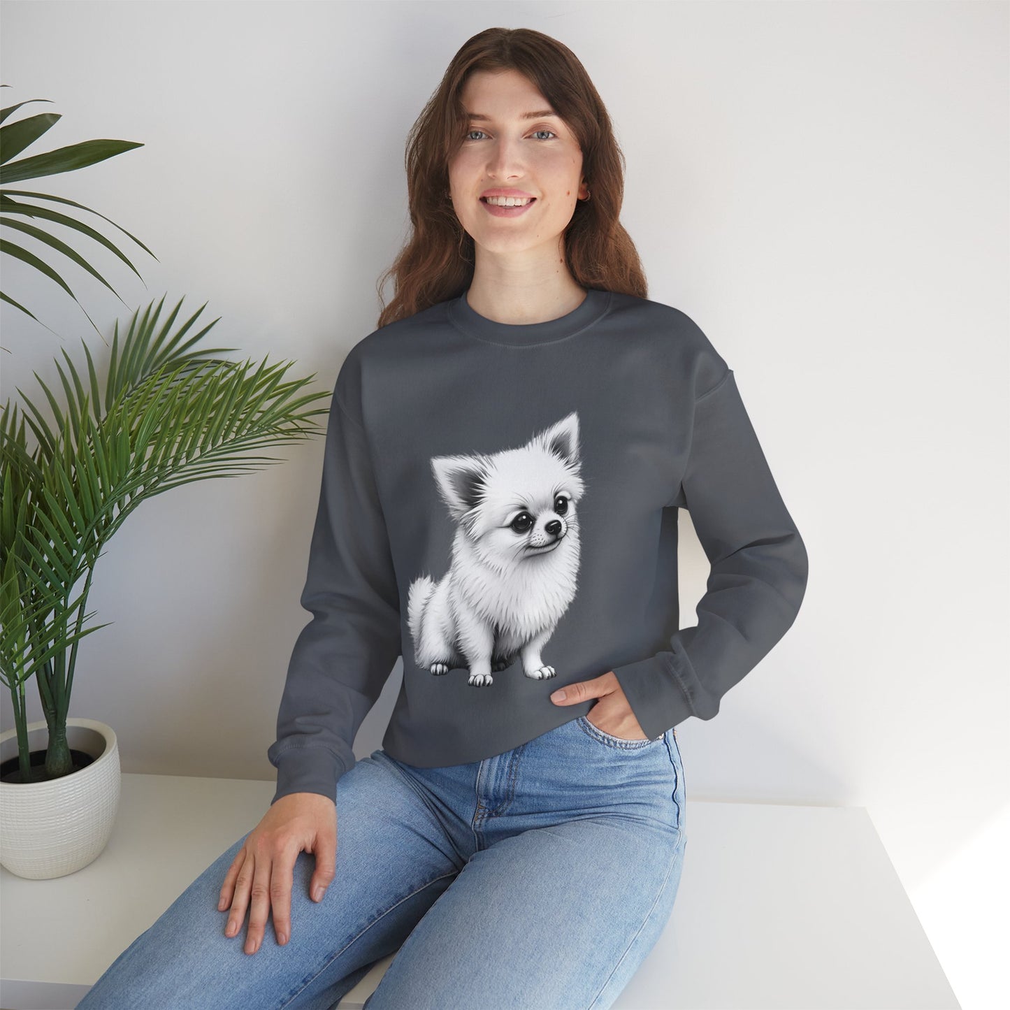 Classic Chihuahua Sketch Sweatshirt | Black White Dog Portrait | Artistic Pet Lover Gift