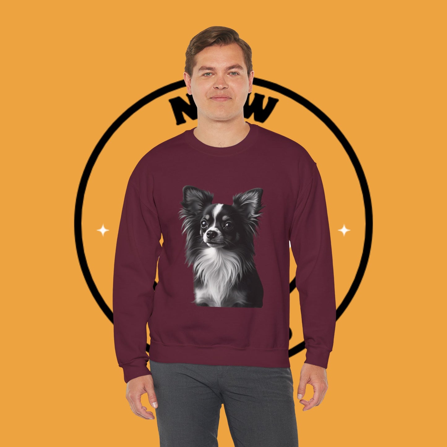 Vintage Chihuahua Portrait Sweatshirt | Black White Dog Photography | Classic Pet Art Design