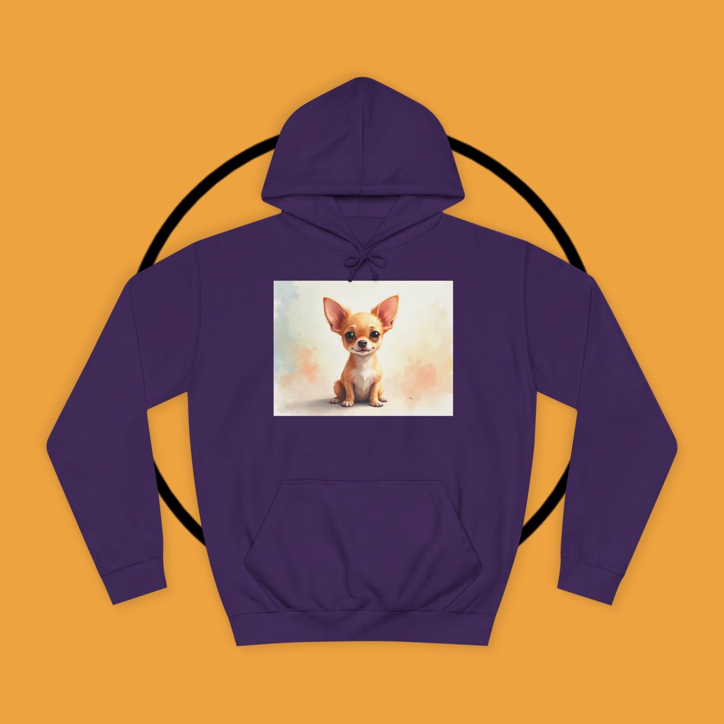 Watercolor Chihuahua Puppy Hoodie - Artistic Dog Portrait Sweatshirt