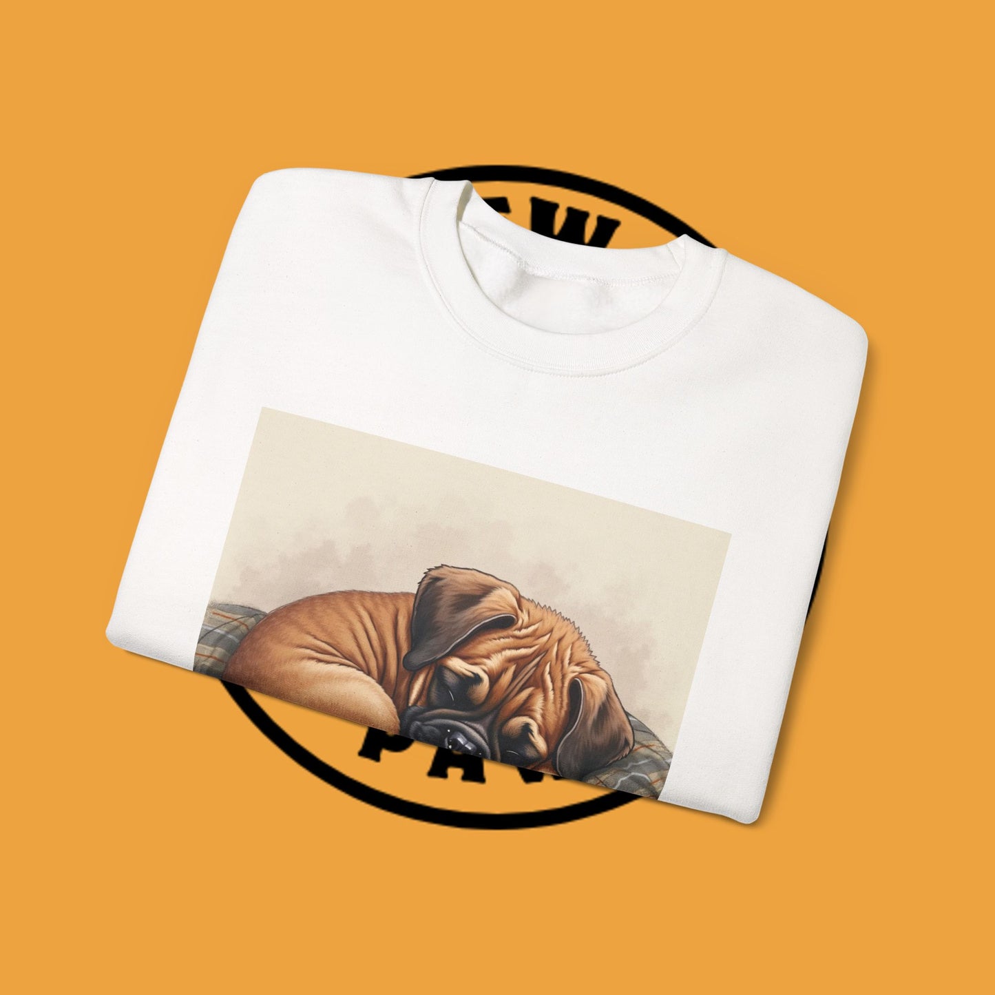 Sleeping Boxer Puppy Crewneck Sweatshirt - Cozy Dog Art Design - Comfort Wear for Pet Lovers