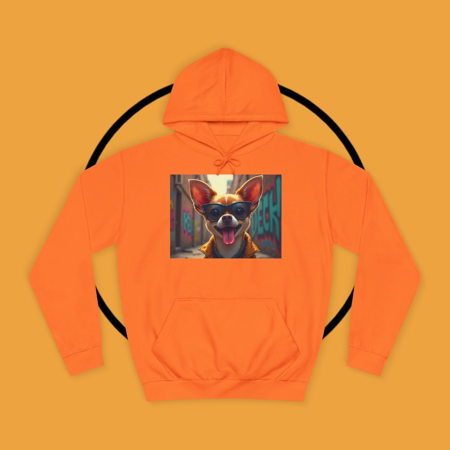 "Hip Chihuahua Sunglasses Hoodie | Cool Street Dog Art | Urban Hipster Pet Fashion | Trendy Animal Streetwear"