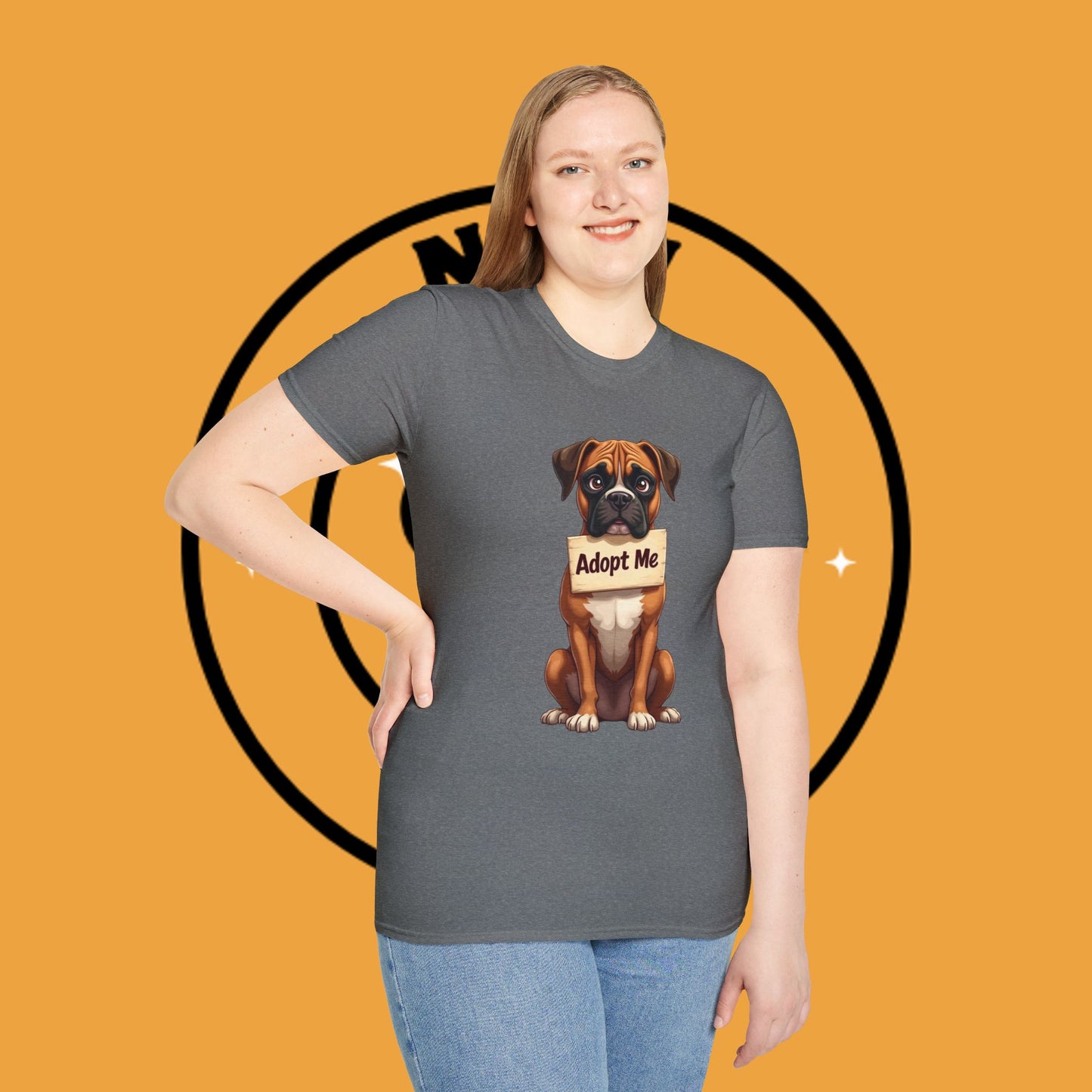 Adopt Me Boxer Dog T-Shirt - Cute Animal Rescue Awareness Tee for Dog Lovers