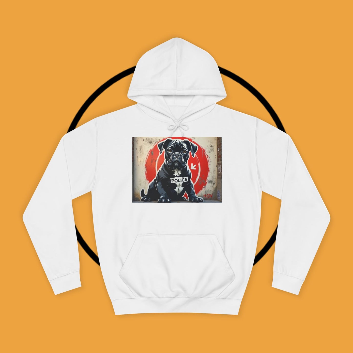 K9 Police Boxer Puppy Hoodie - Street Art Law Enforcement Design | First Responder Gift
