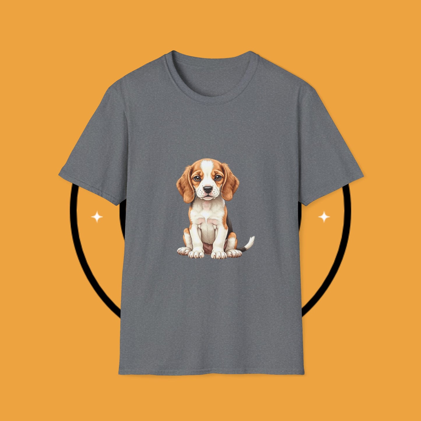 Realistic Beagle Puppy Portrait T-Shirt - Adorable Dog Face Graphic Tee for Pet Lovers