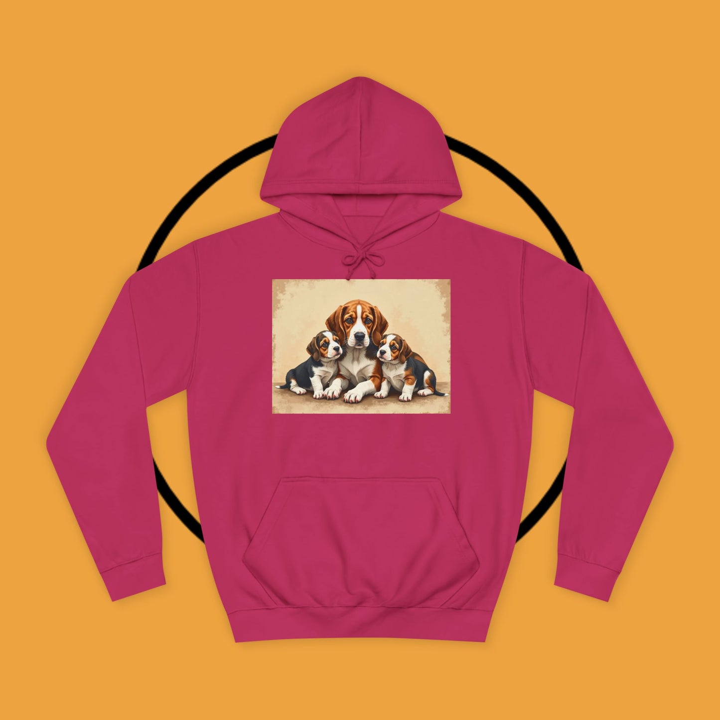 π¨βπ©βπ§βπ¦ Beagle Family Portrait Hoodie - Love Multiplied by Three! πΎ - Unisex Hoodie