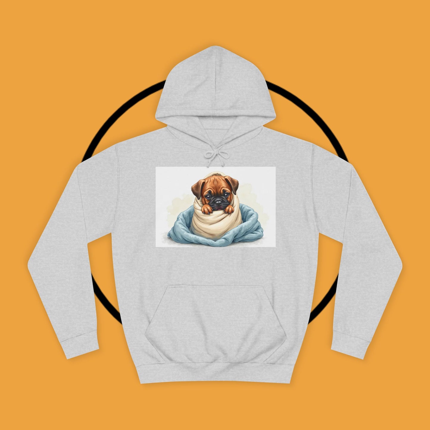 Cozy Boxer Puppy in Blanket Hoodie | Cute Dog Comfort Wear | Lazy Day Pet Apparel | Snuggle Vibes