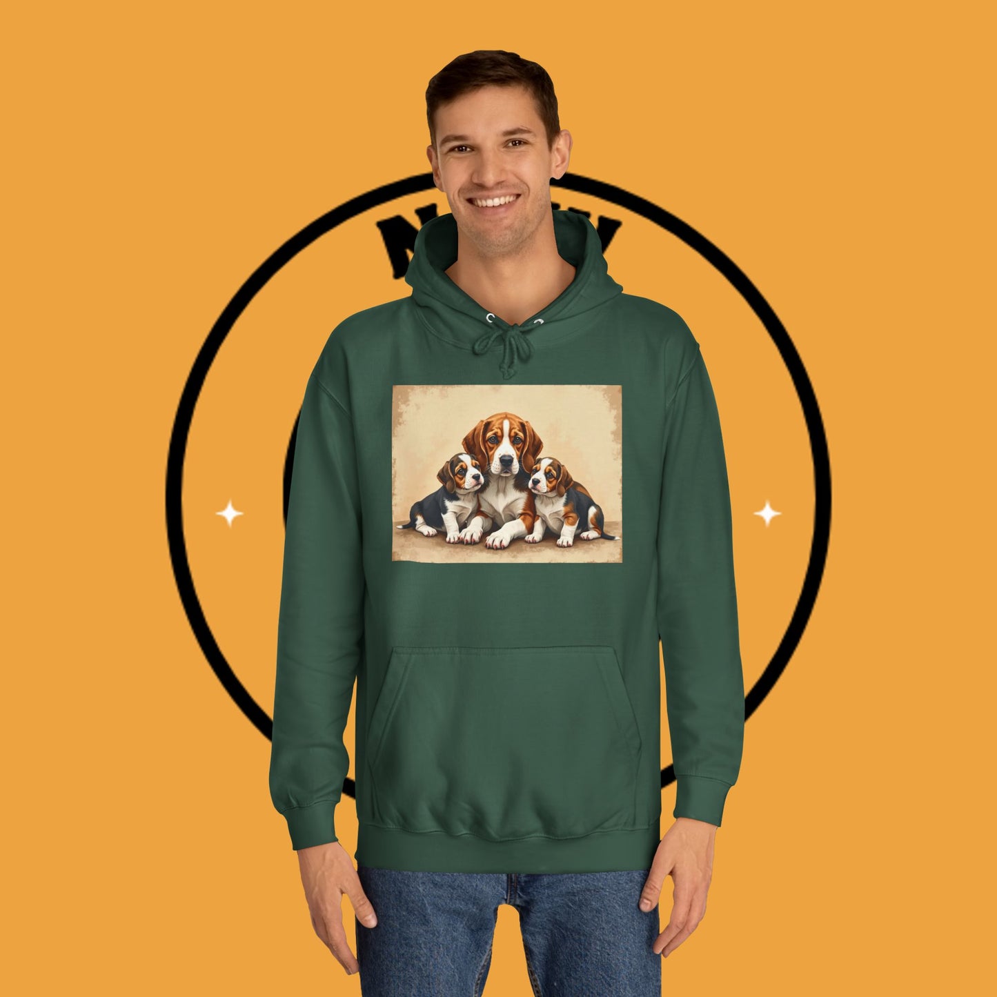 π¨βπ©βπ§βπ¦ Beagle Family Portrait Hoodie - Love Multiplied by Three! πΎ - Unisex Hoodie