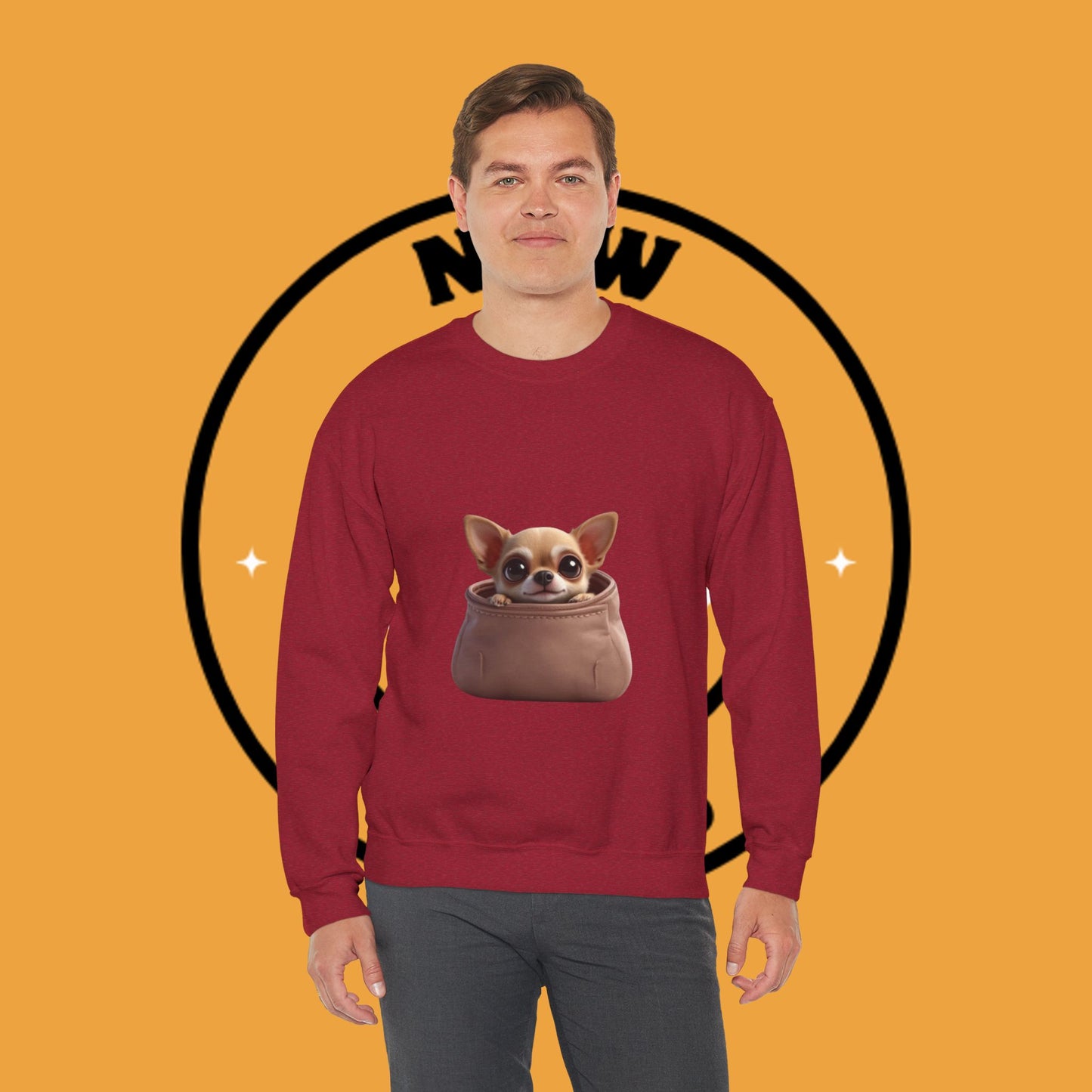 Pocket Chihuahua Sweatshirt - Cute Purse Puppy Design | Small Dog Lover Gift Crewneck
