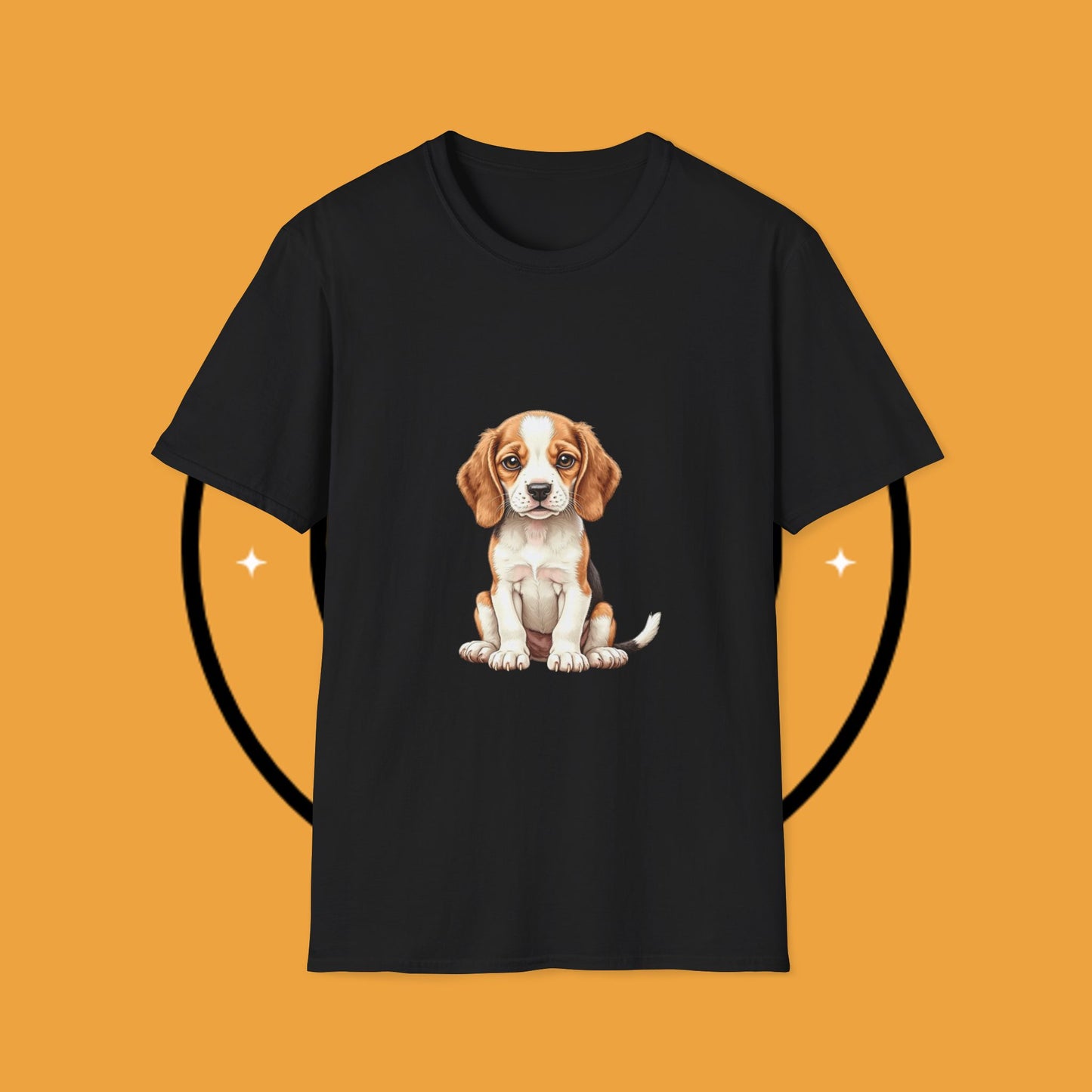 Realistic Beagle Puppy Portrait T-Shirt - Adorable Dog Face Graphic Tee for Pet Lovers