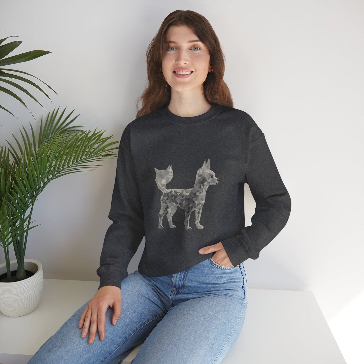 Geometric Chihuahua Sweatshirt | Low Poly Dog Art Crewneck | Modern Pet Lover Gift