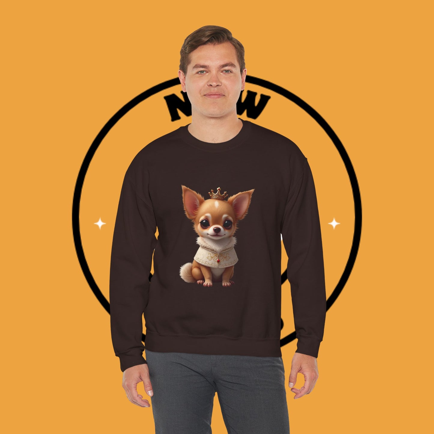 Royal Chihuahua Princess Sweatshirt | Crown Dog Design | Majestic Pet Lover Gift