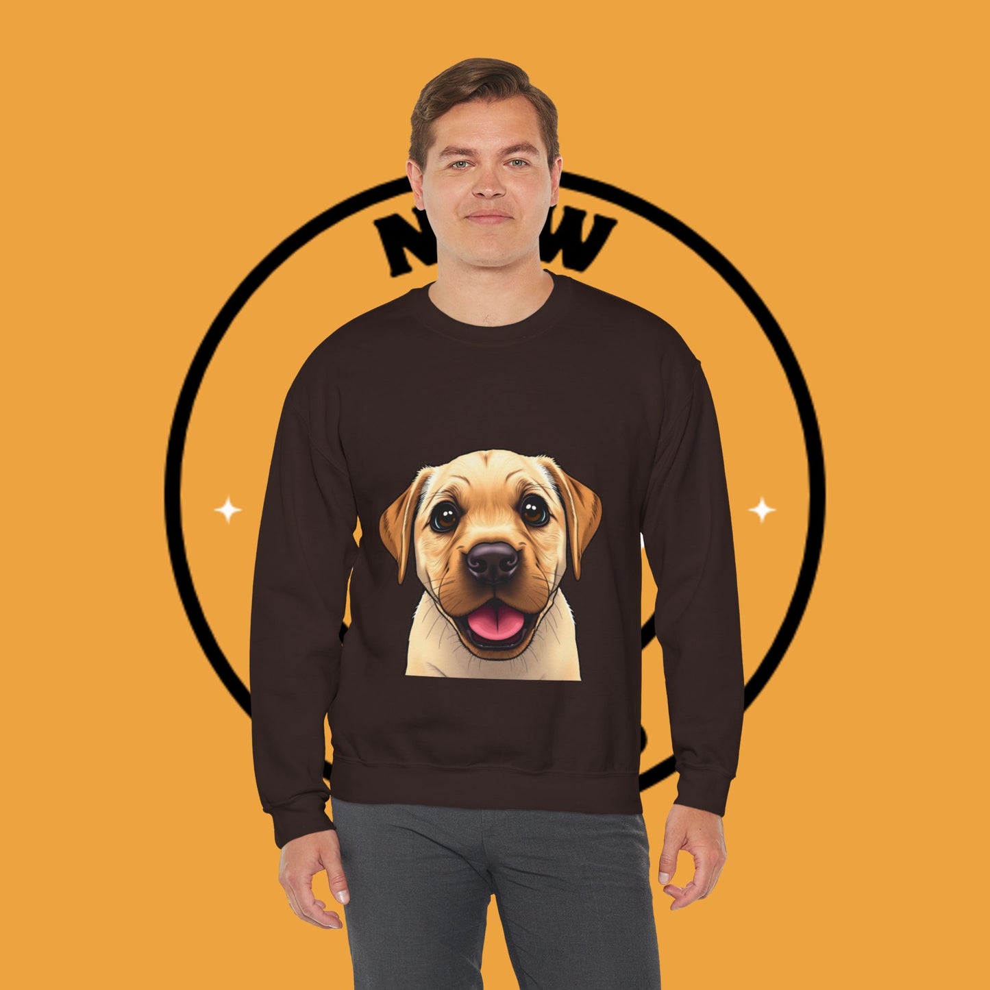 Labrador Puppy Crewneck Sweatshirt - Cartoon Dog Digital Art
