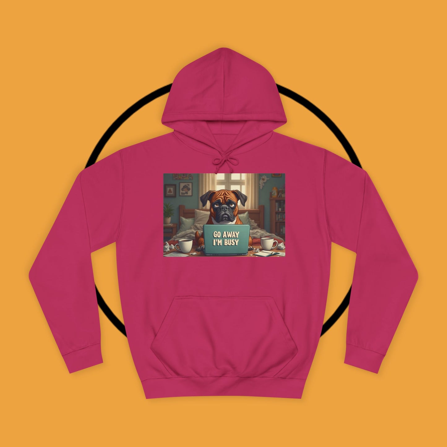 "Go Away I'm Busy" Working Dog Hoodie - Funny Office Humor Apparel | Remote Work Gift