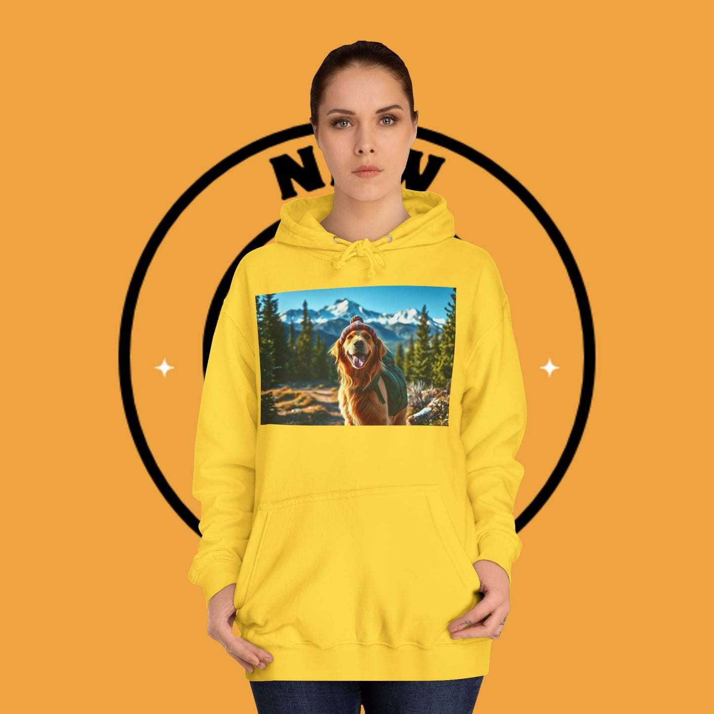 Adventure Awaits – Golden Retriever Mountain Hike Hoodie - Unisex Hoodies