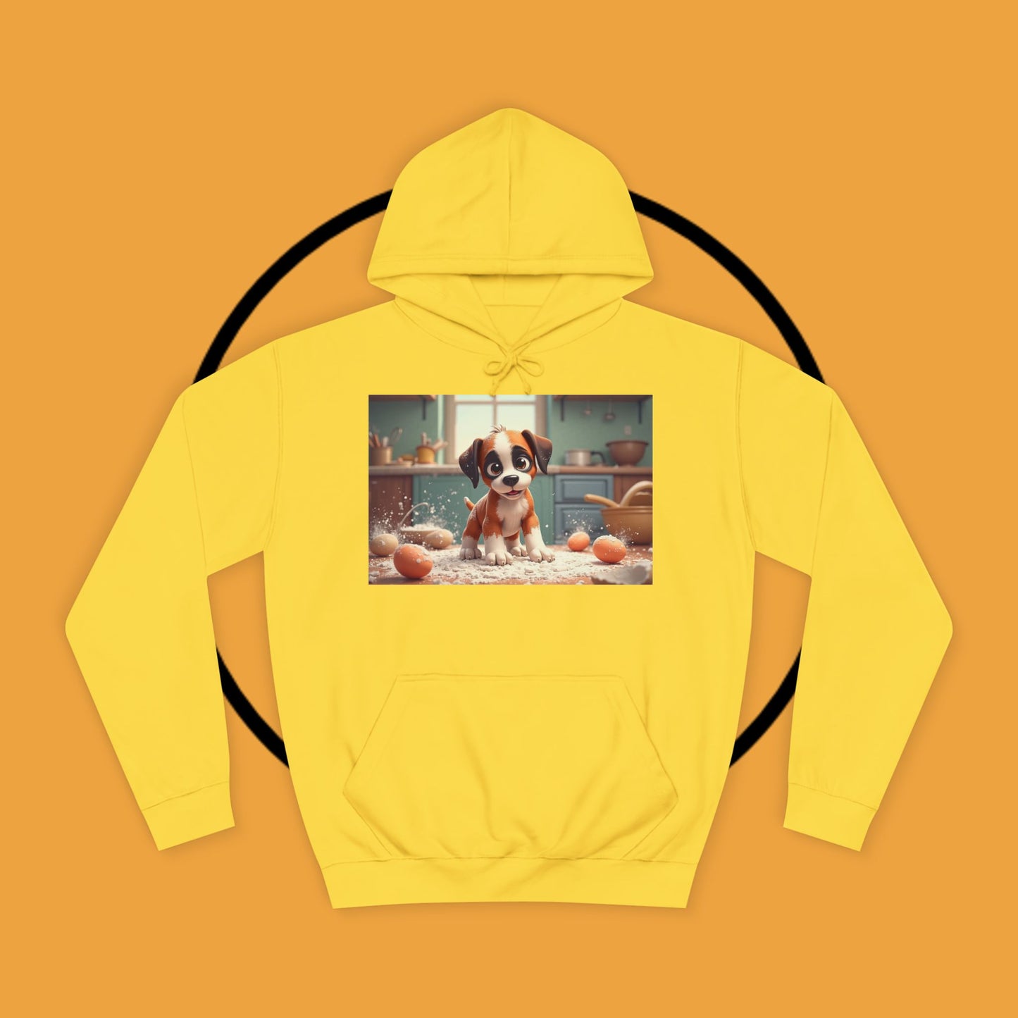 Adorable Mischievous Boxer Puppy Hoodie - Cute Kitchen Chaos Design | Dog Lover Gift
