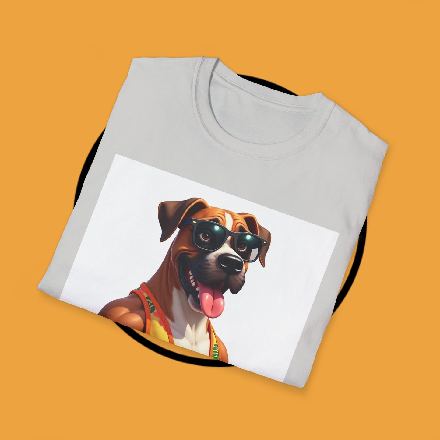"Buff Beach Boxer" Summer Vacation T-Shirt / Buff Boxer Dog T-Shirt - Funny Muscular Beach Dog Tee