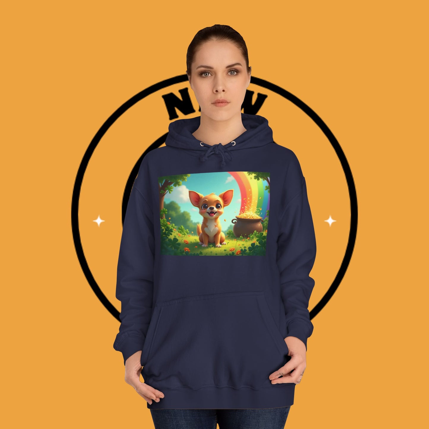 Lucky Rainbow Chihuahua Hoodie - St. Patrick's Day Magical Puppy Sweatshirt