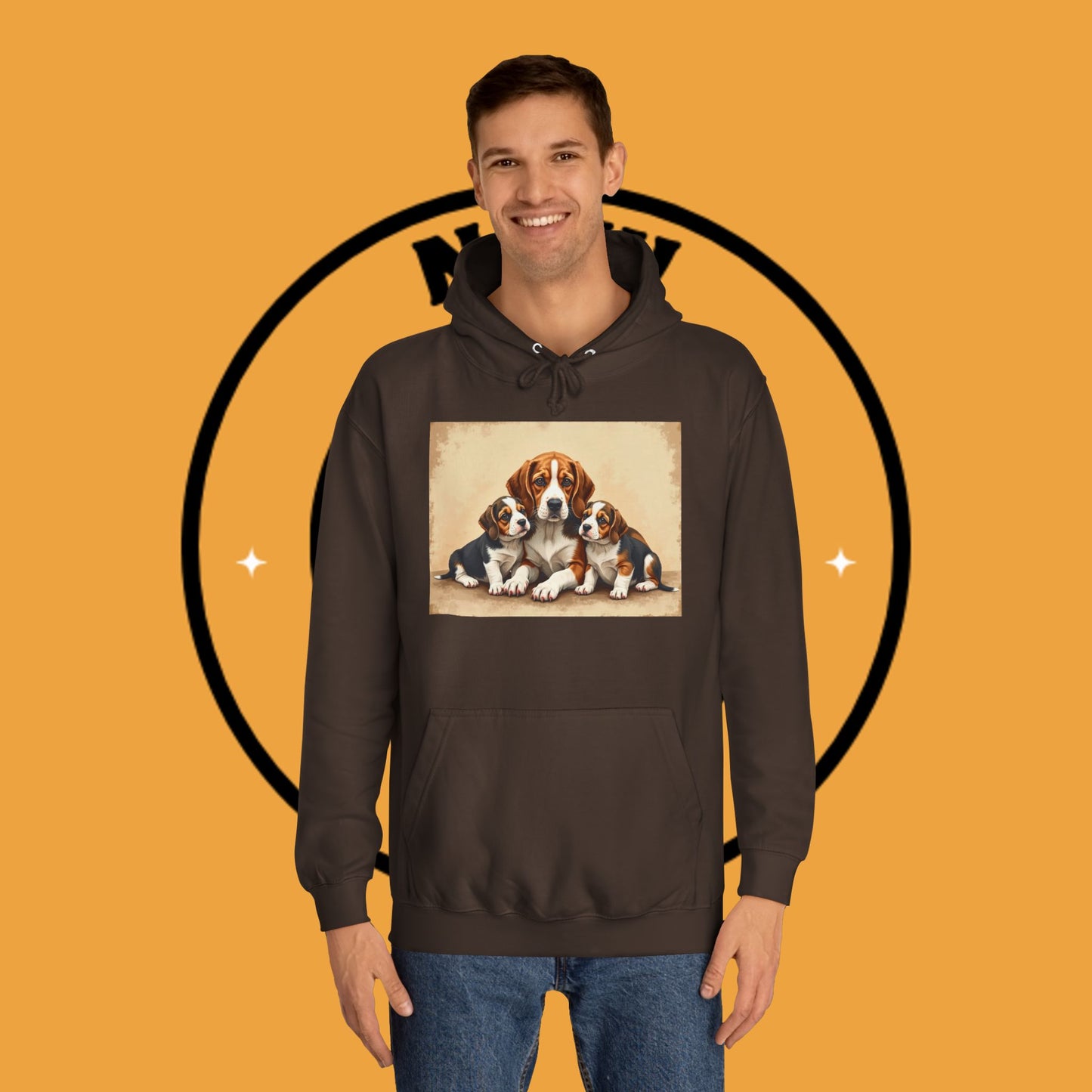π¨βπ©βπ§βπ¦ Beagle Family Portrait Hoodie - Love Multiplied by Three! πΎ - Unisex Hoodie