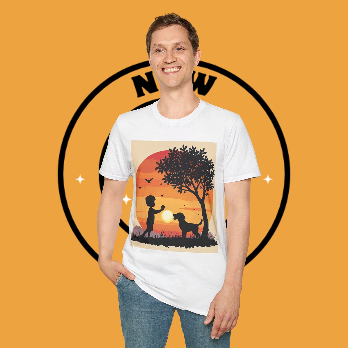 Playing with paws - Dog - Unisex T-Shirt Design - Sunset Playmates π
| Heartwarming Silhouette T-Shirt for Dog Lovers"