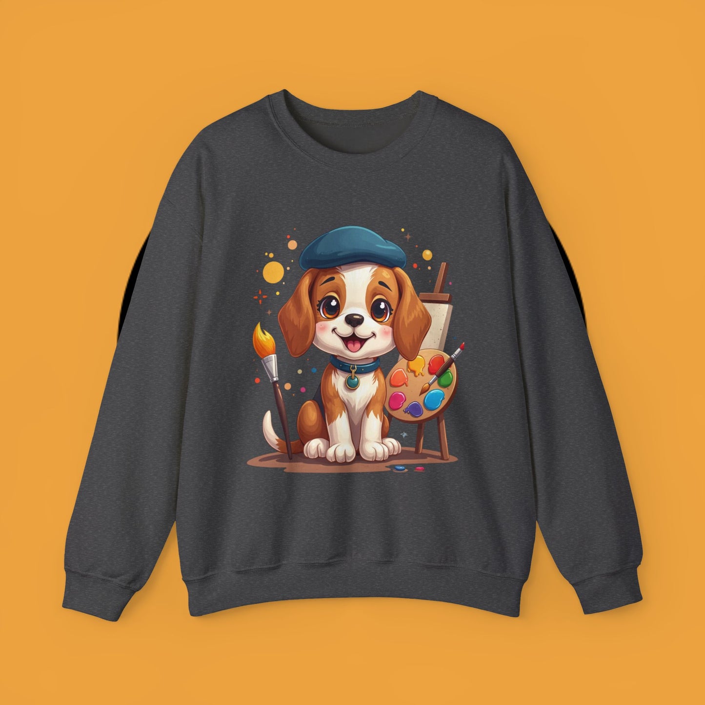 Dog Lover Crewneck Sweatshirt - Beagle Artista π¨ ARTIST BEAGLE SWEATSHIRT - UNLEASH YOUR CREATIVITY! π¨