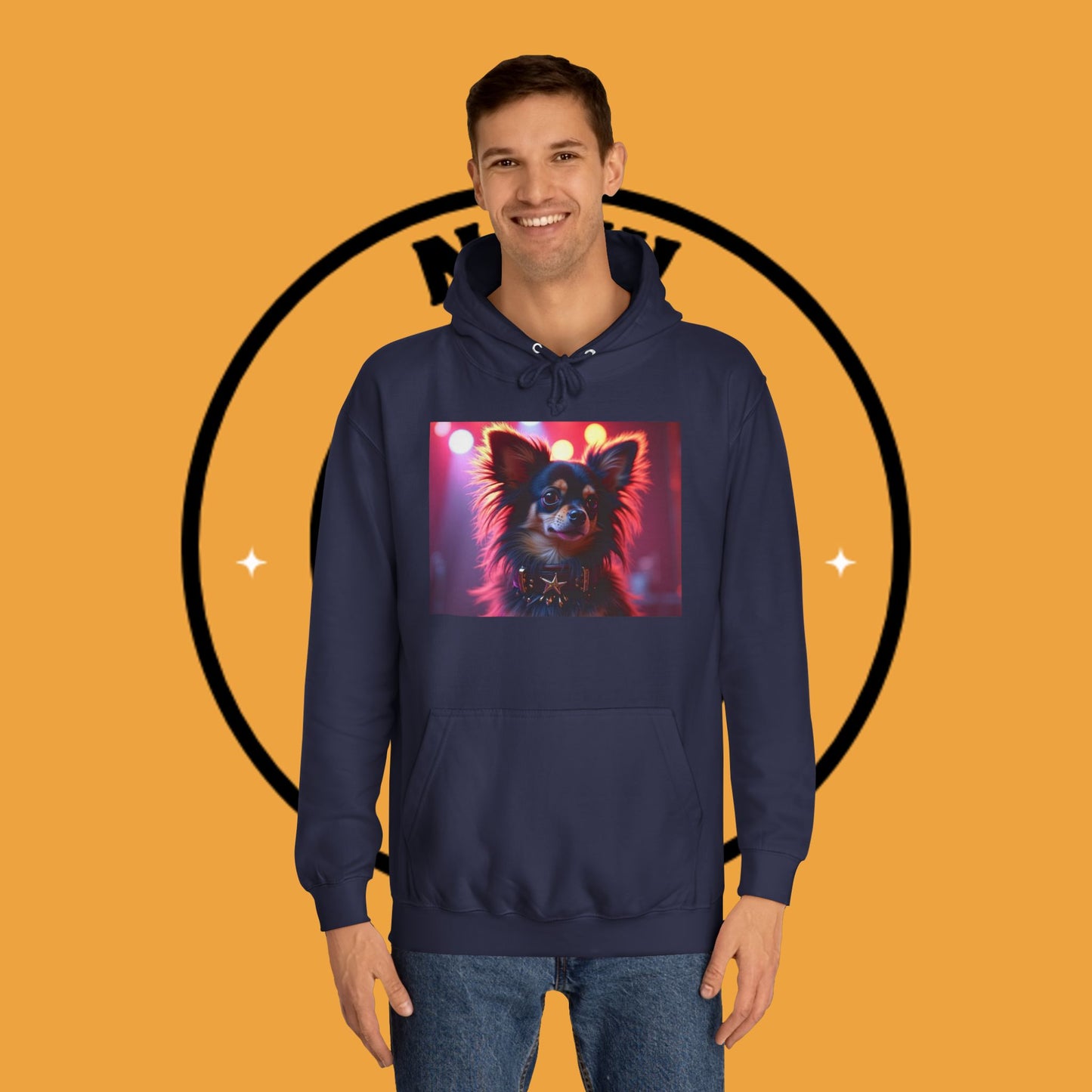 Glamorous Long-Haired Chihuahua Hoodie - Luxury Dog Portrait Pullover