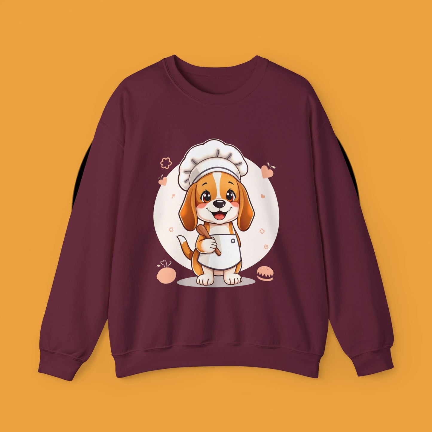 Chef Dog Crewneck Sweatshirt - Kawaii Beagle Design with Chef Hat