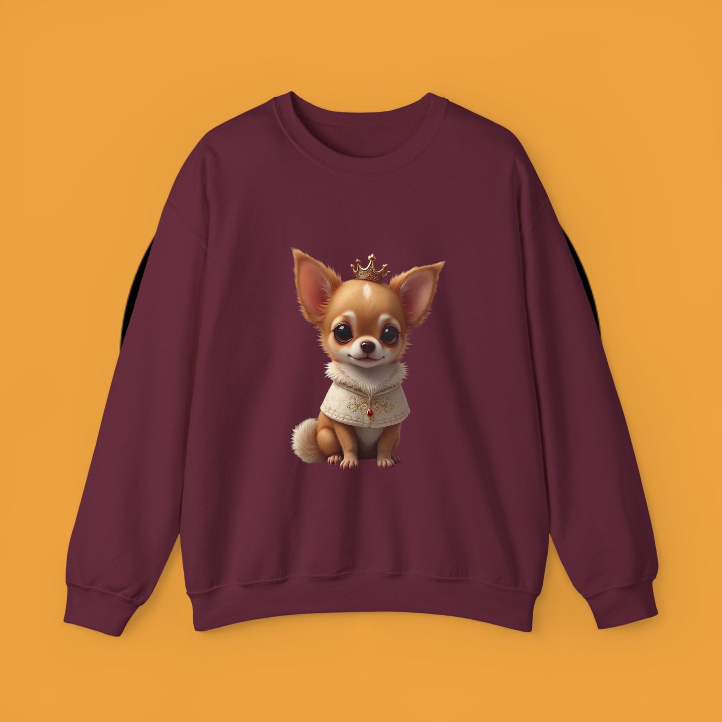 Royal Chihuahua Princess Sweatshirt | Crown Dog Design | Majestic Pet Lover Gift