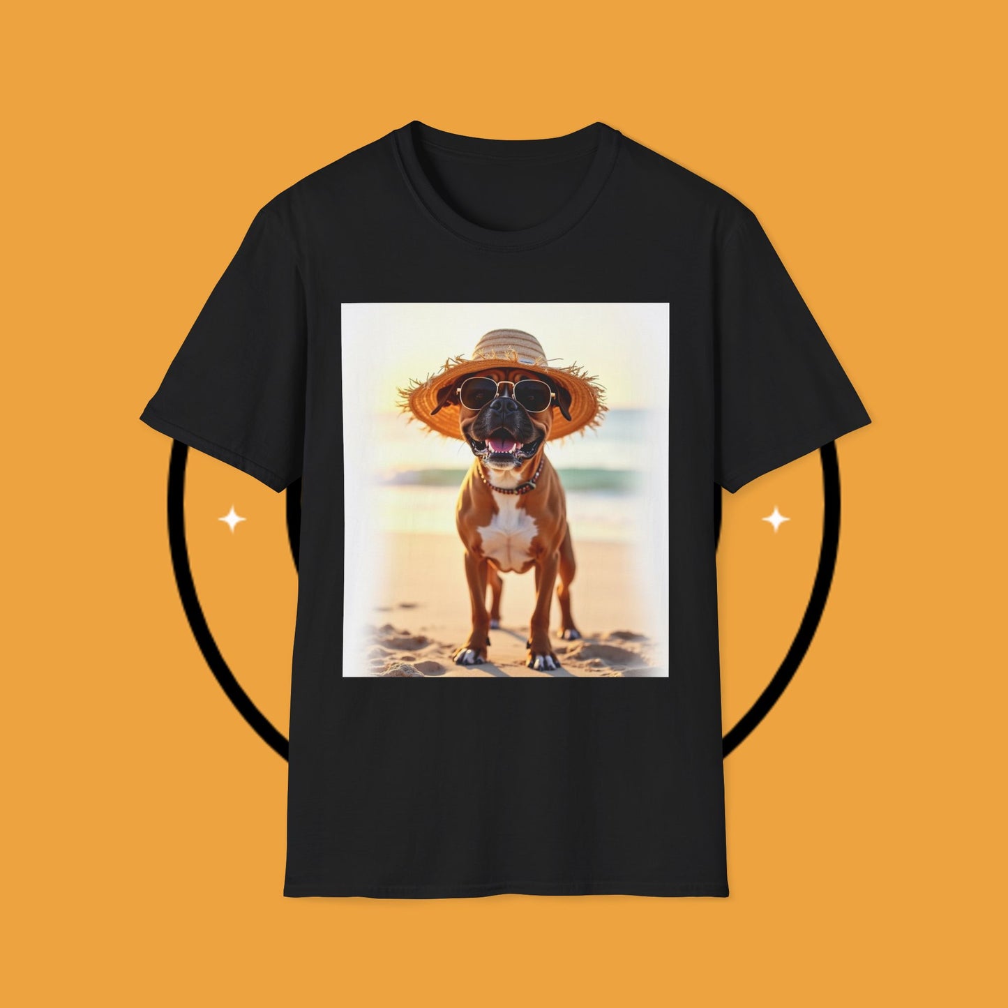 "Vacation Boxer Beach Vibes" Premium Summer T-Shirt / Beach Boxer Dog T-Shirt - Vacation Vibes Summer Pup Tee