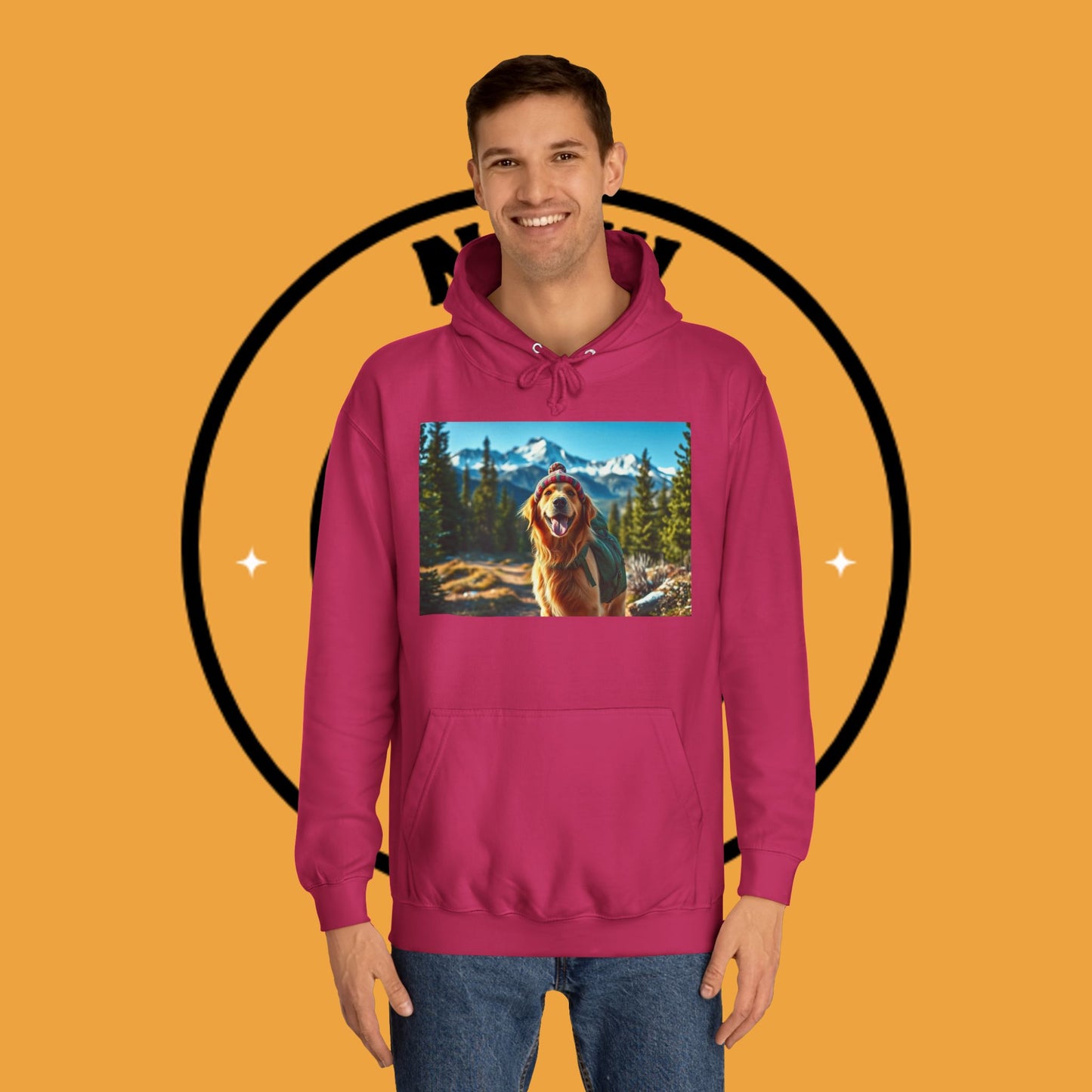 Adventure Awaits – Golden Retriever Mountain Hike Hoodie - Unisex Hoodies