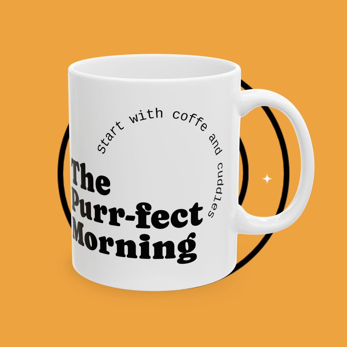 Motivational Ceramic Mug - "the purr-fect morning" - Perfect Gift for Cat Lovers