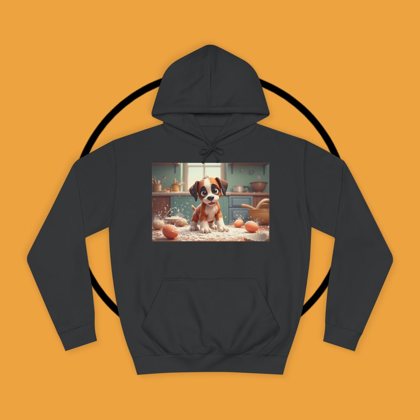 Adorable Mischievous Boxer Puppy Hoodie - Cute Kitchen Chaos Design | Dog Lover Gift
