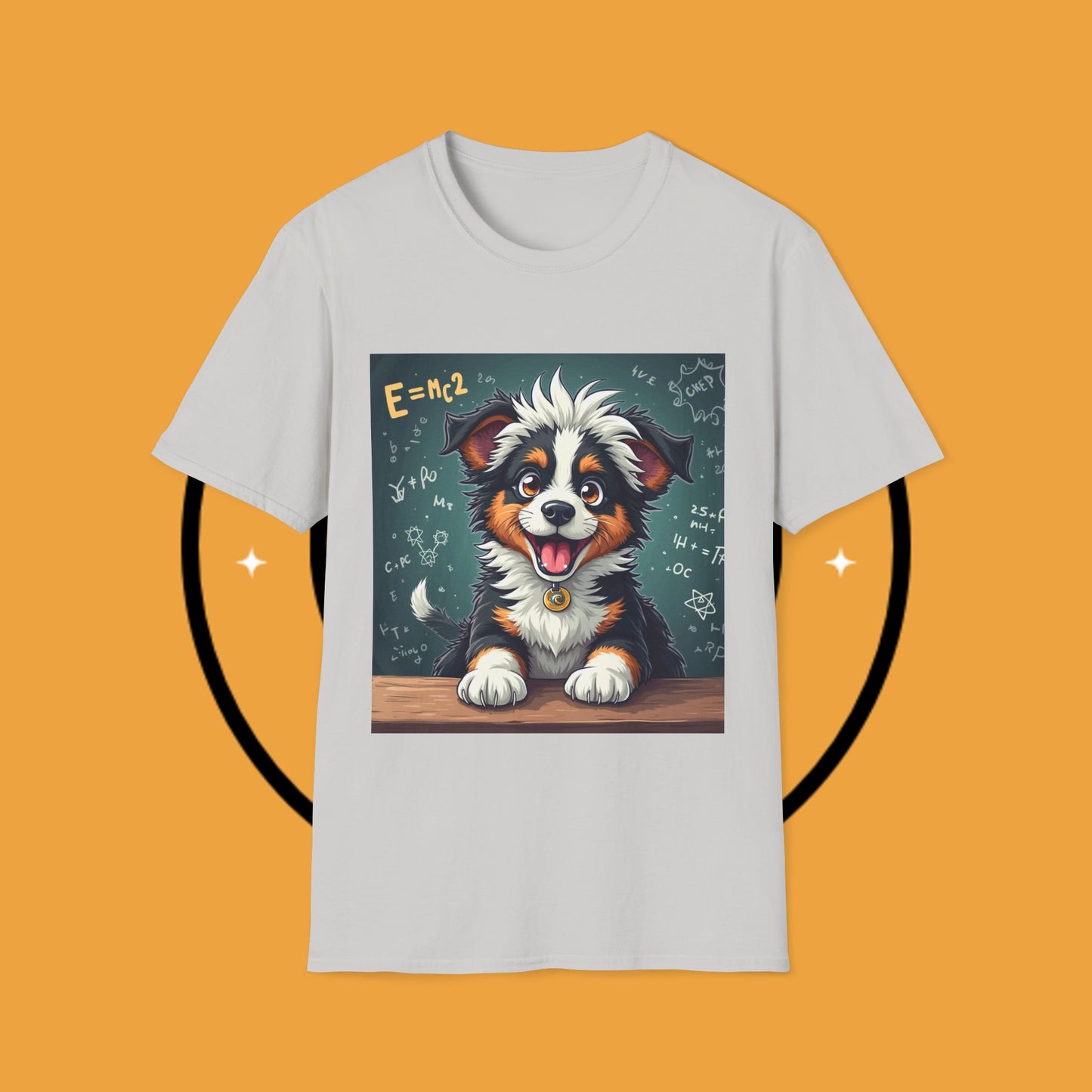 "Einstein Border Collie - Genius Puppy Professor" - Educational Dog T-Shirt - Smart Border Collie Science T-Shirt - Genius Puppy Professor Math Physics Tee | Educational Dog Gift