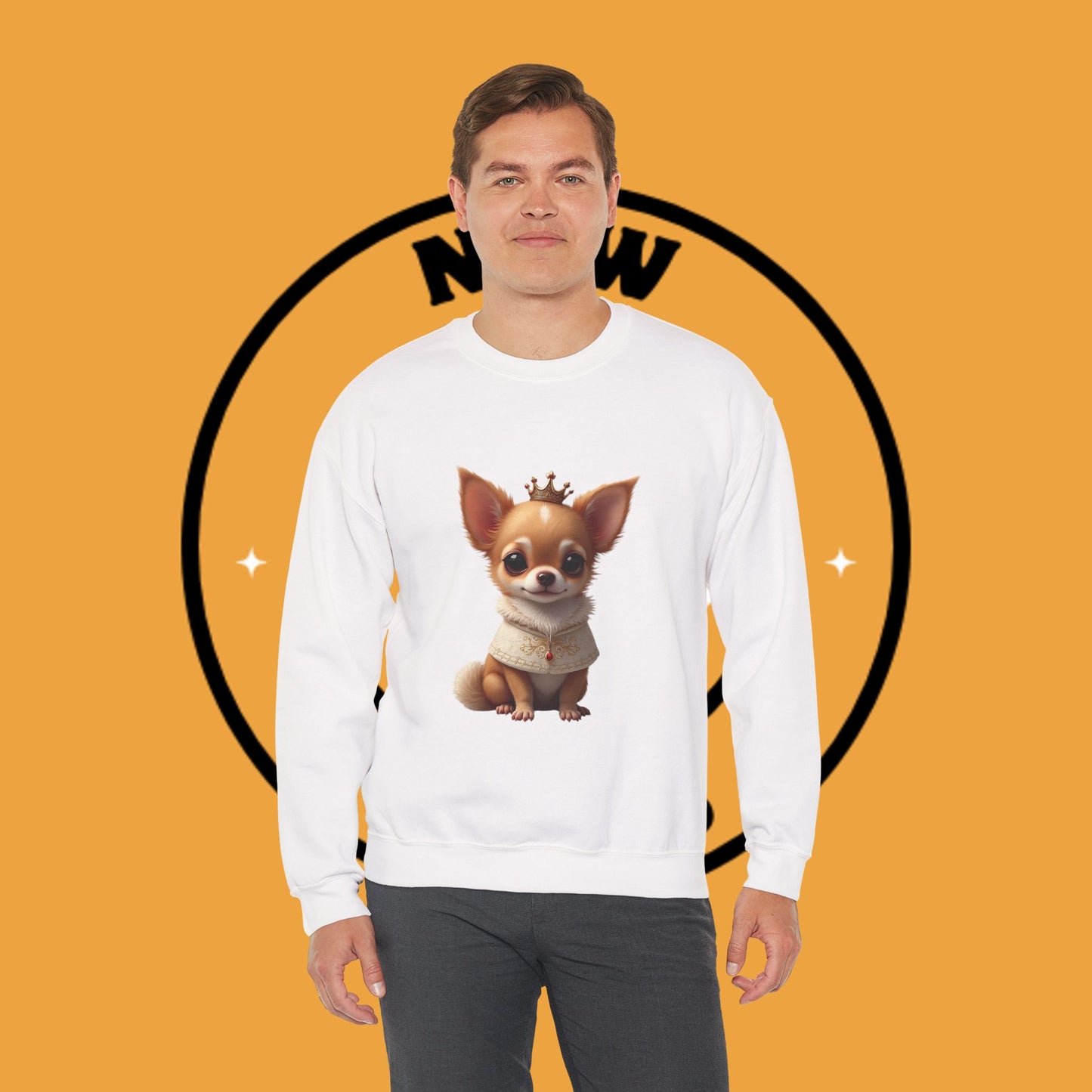 Royal Chihuahua Princess Sweatshirt | Crown Dog Design | Majestic Pet Lover Gift