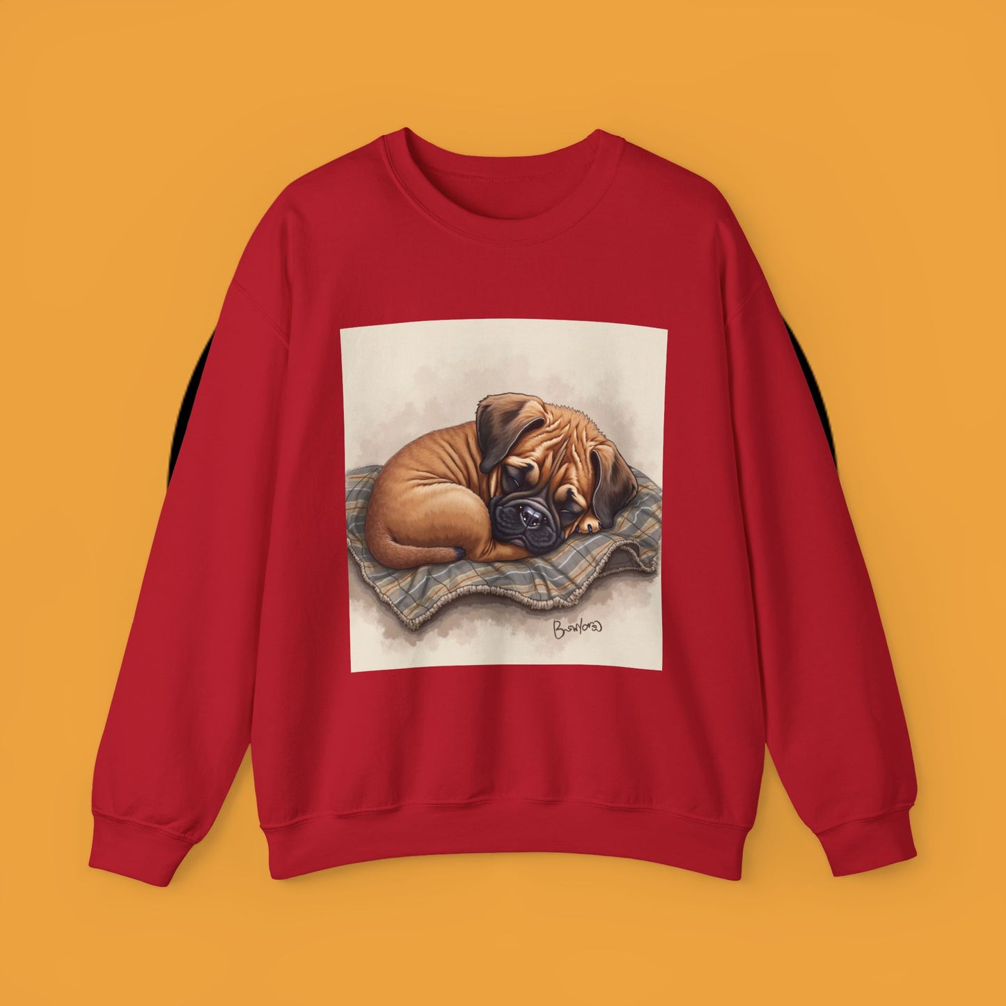 Sleeping Boxer Puppy Crewneck Sweatshirt - Cozy Dog Art Design - Comfort Wear for Pet Lovers