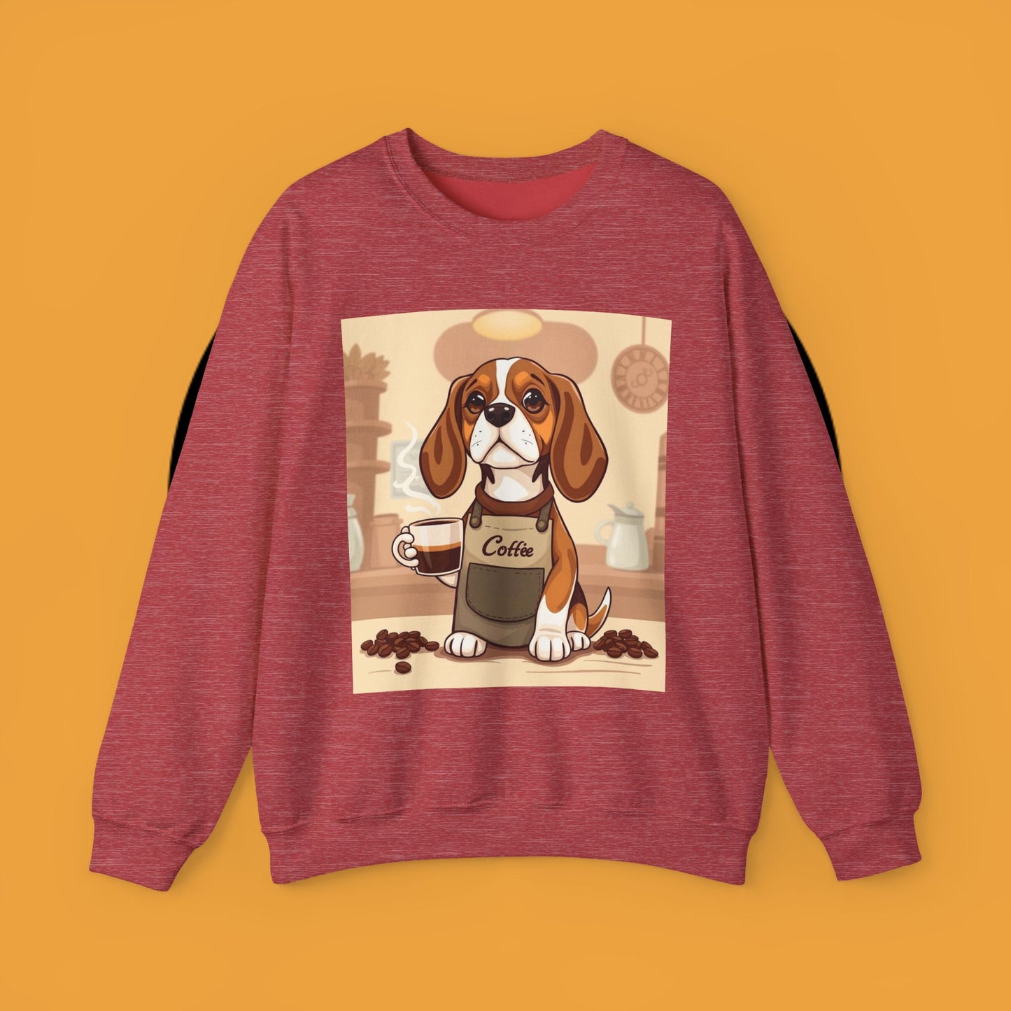 Dog Lover Crewneck Sweatshirt - Beagle Barista ☕ BARISTA BEAGLE SWEATSHIRT - BREW-TIFUL MORNINGS START HERE! ☕