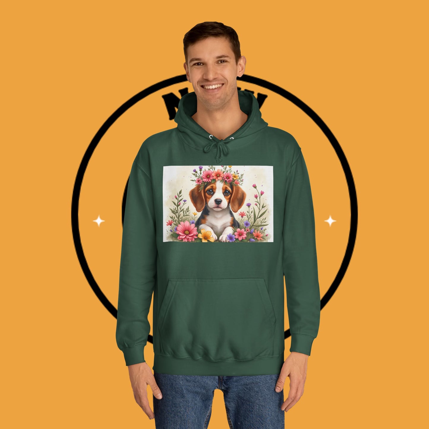 ๐ธ Enchanted Garden Beagle Hoodie - Where Cuteness Blooms! ๐ถ - Unisex Hoodie