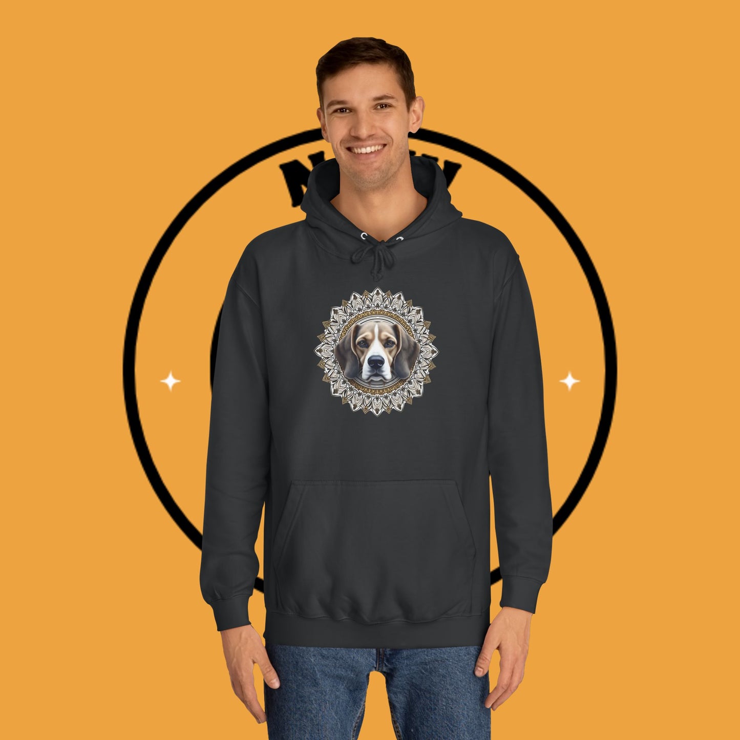 🕉️ Sacred Beagle Mandala Hoodie - Where Spirituality Meets Canine Love! ✨Royal Beagle Mandala Hoodie 🐾✨- Unisex Hoodie