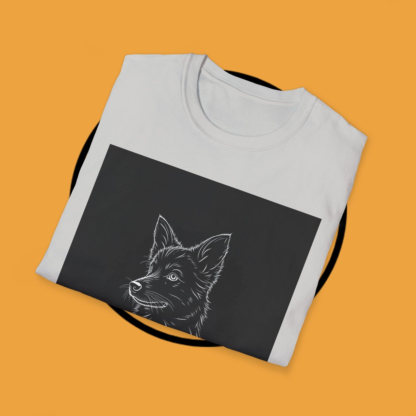 Premium Border Collie Portrait T-Shirt - Minimalist Black & White Design | Dog Lover Graphic Tee
