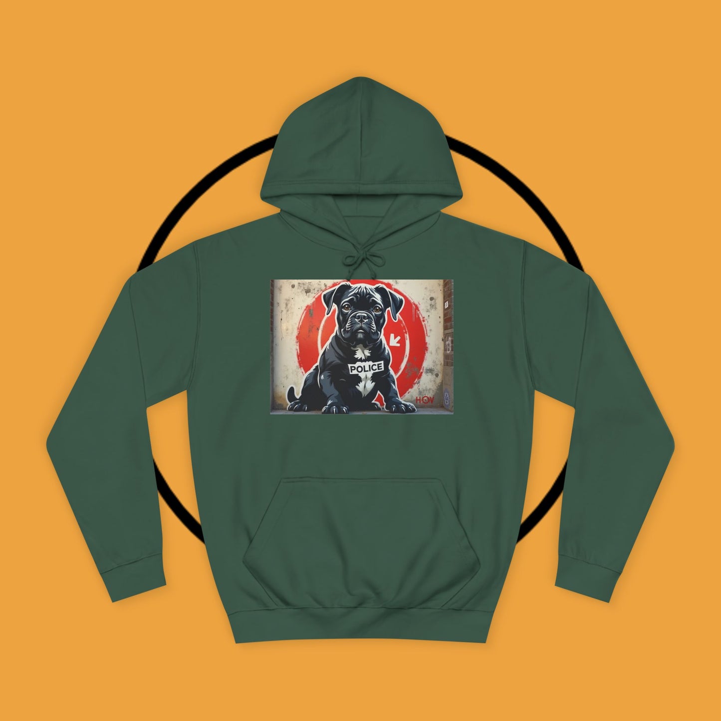 K9 Police Boxer Puppy Hoodie - Street Art Law Enforcement Design | First Responder Gift