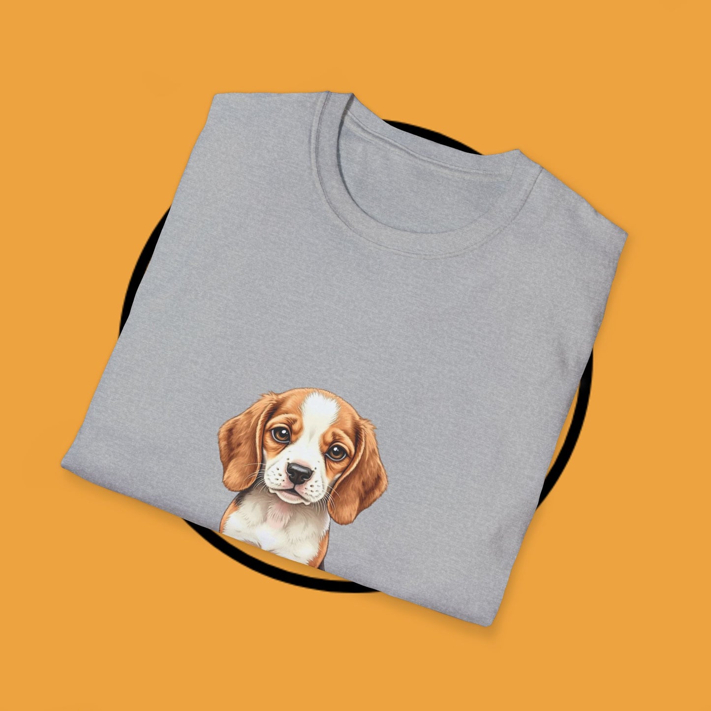 Realistic Beagle Puppy Portrait T-Shirt - Adorable Dog Face Graphic Tee for Pet Lovers