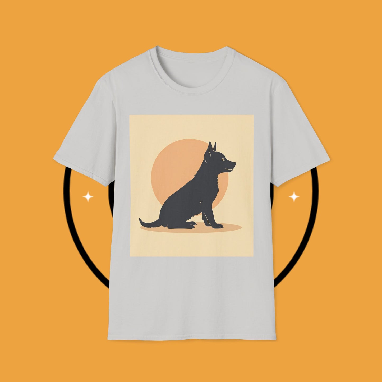 Border Collie Silhouette T-Shirt - Minimalist Sunset Design | Dog Lover Graphic Tee