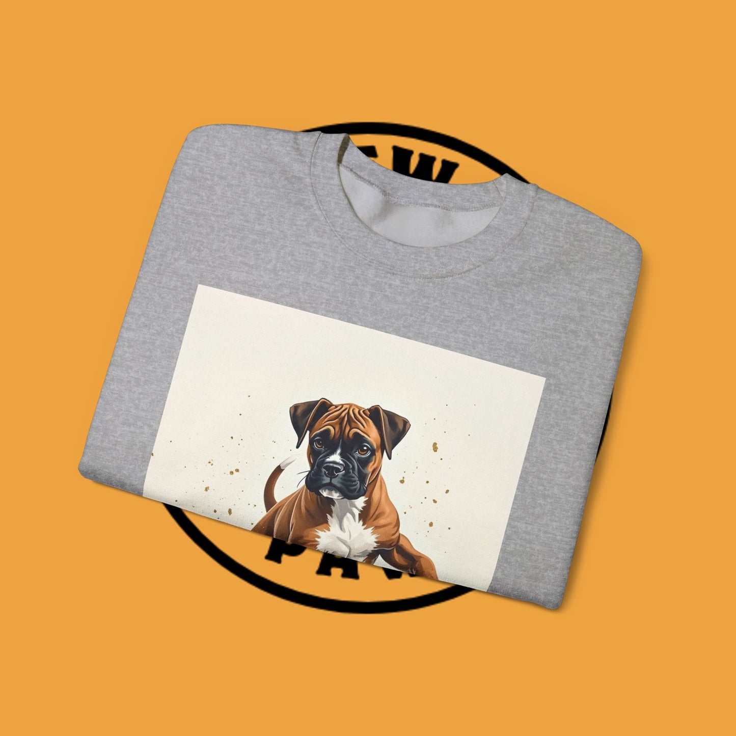 Running Boxer Puppy Crewneck Sweatshirt | Artistic Dog Lover Gift | Dynamic Movement Design