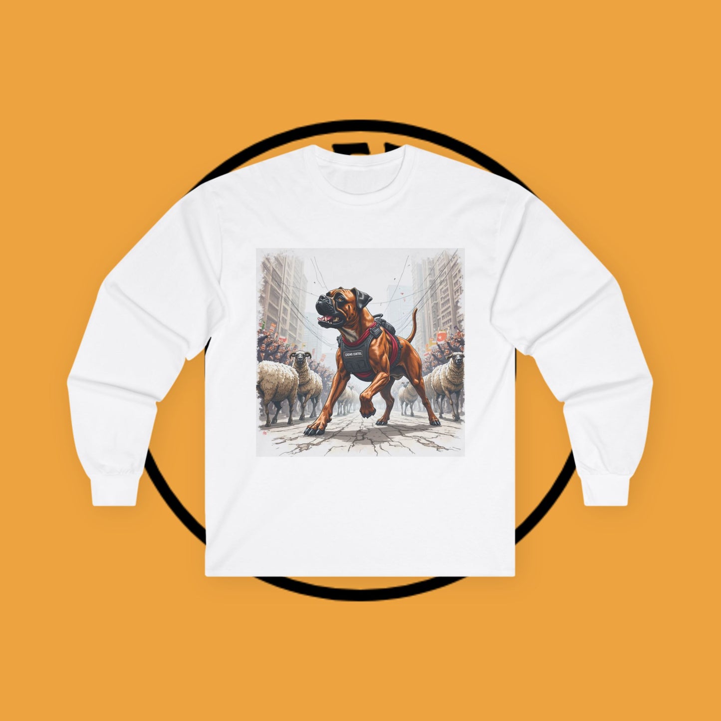 Crowd Control Dog Long Sleeve Tee - Tactical K9 Urban Sheep Herding Shirt