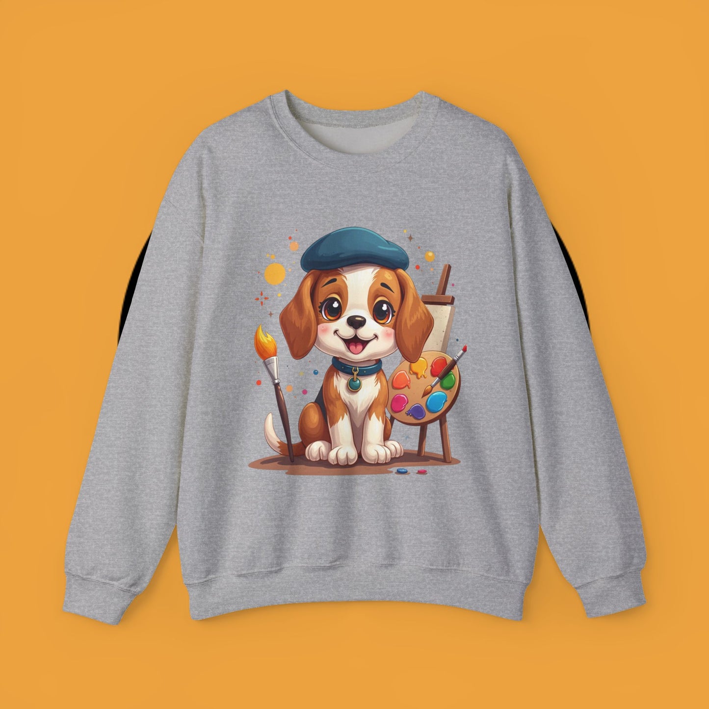 Dog Lover Crewneck Sweatshirt - Beagle Artista π¨ ARTIST BEAGLE SWEATSHIRT - UNLEASH YOUR CREATIVITY! π¨