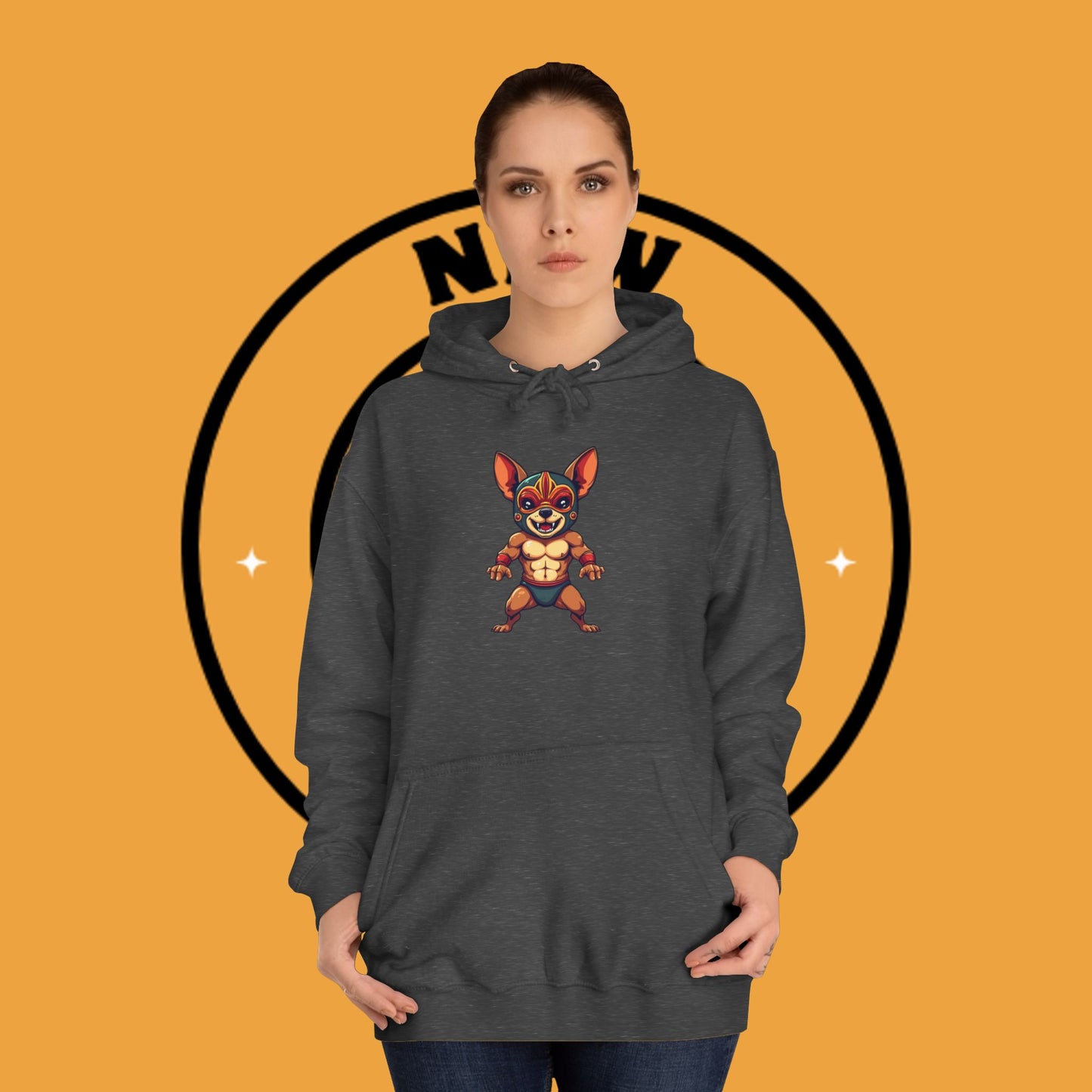 "Luchador Chihuahua Wrestling Hoodie | Mexican Lucha Libre Dog Mask | Wrestler Pet Art | Funny Fighting Dog Gift"